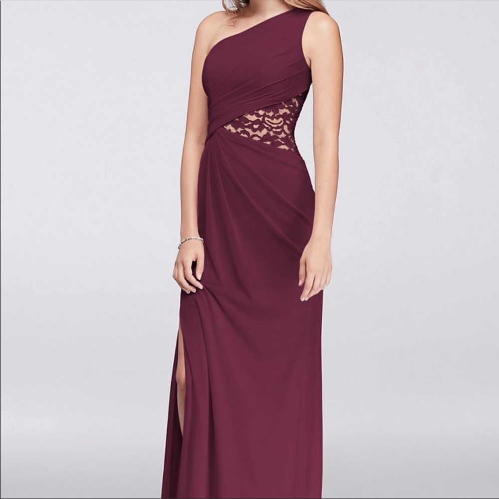 David’s Bridal Wine Bridesmaid Dress 8